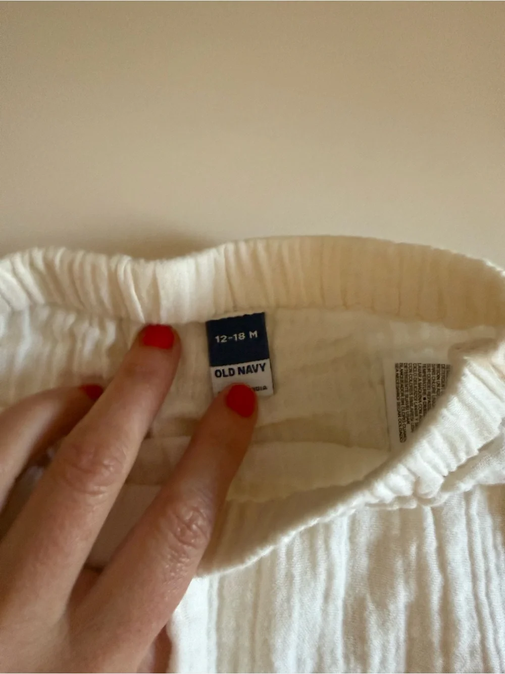 Old Navy Cream Muslin Baby Pant - worn once